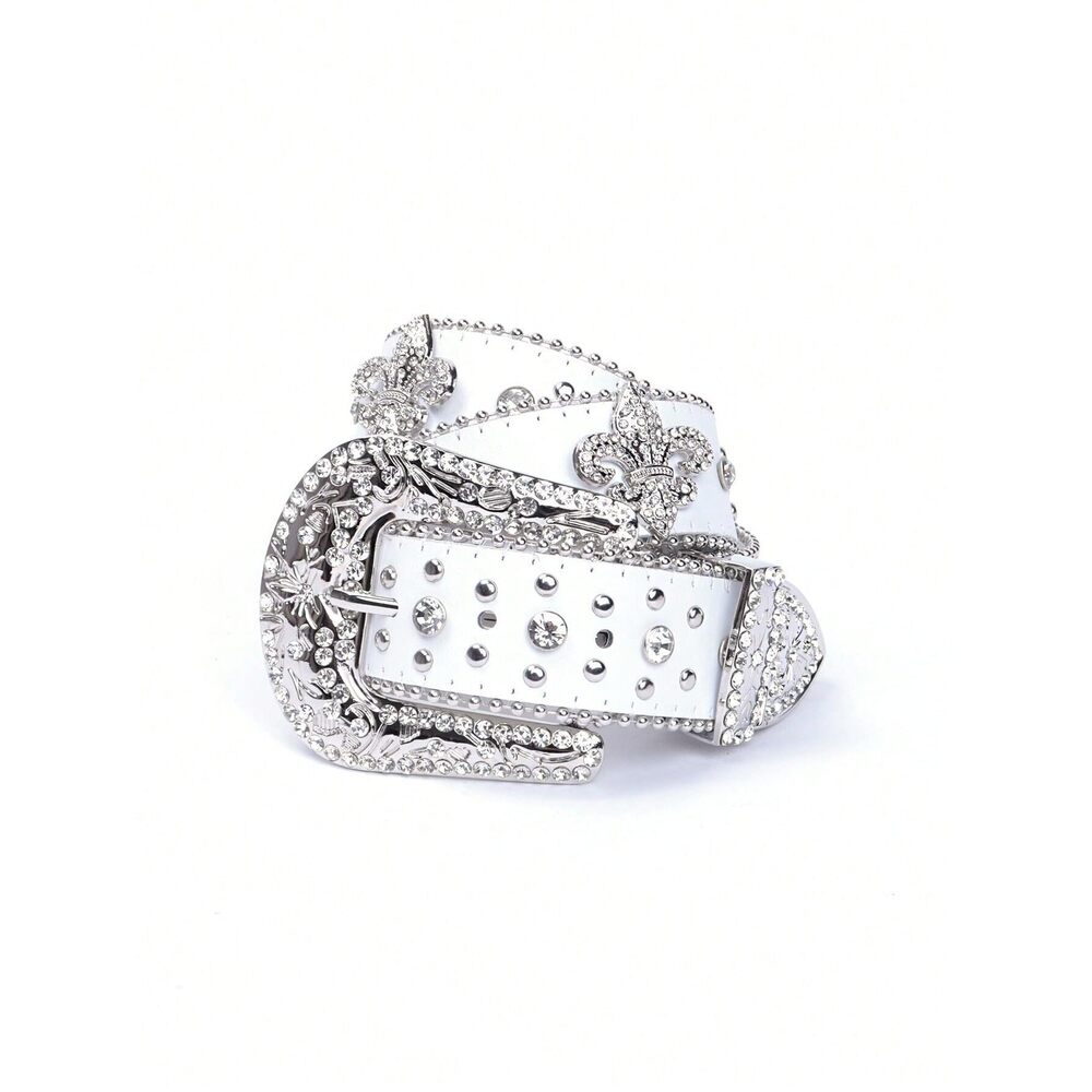 5277 Rhinestone Belt For Men & Women, Western Cowboy Cowgirl With Bling